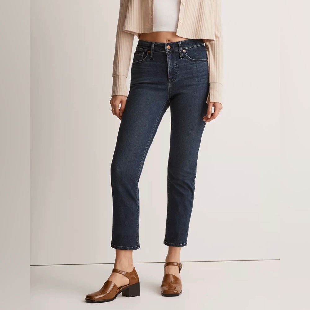 NWT Madewell Mid Rise Stovepipe Jeans in Dahill Wash